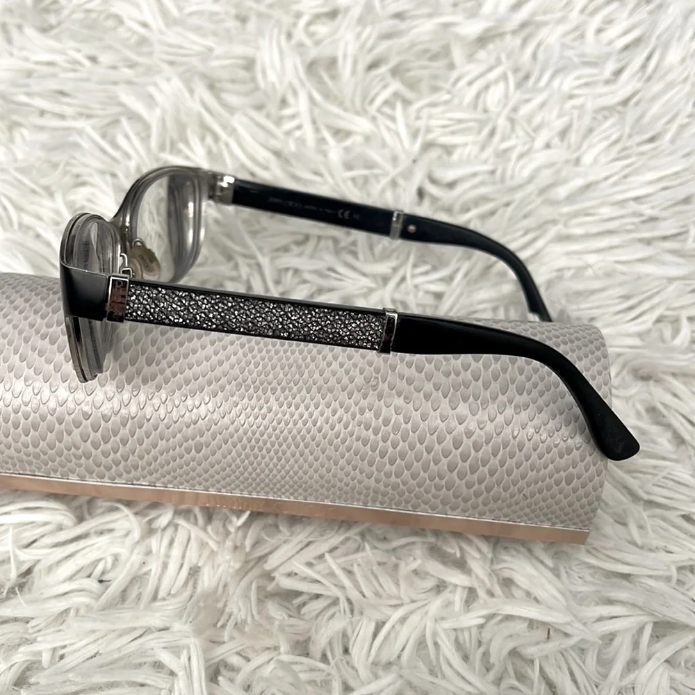 Jimmy Choo 184 1A3 140 Black Glitter Cat Eye Eyeglasses Frames Glasses
